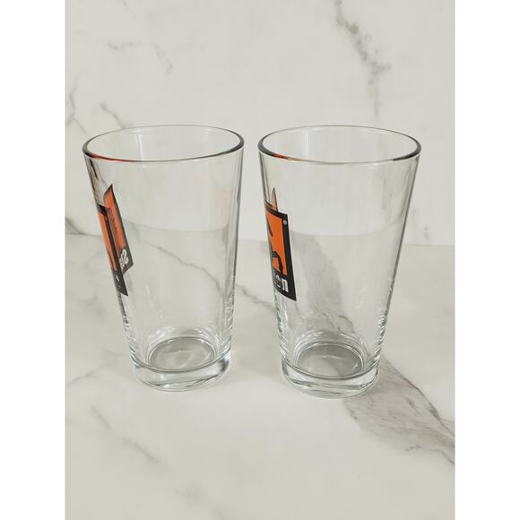 Italian Stallion Horse Pint Beer Clear Glass 16oz Drinkware 5 1/2" Tumbler x2 - Picture 5 of 12